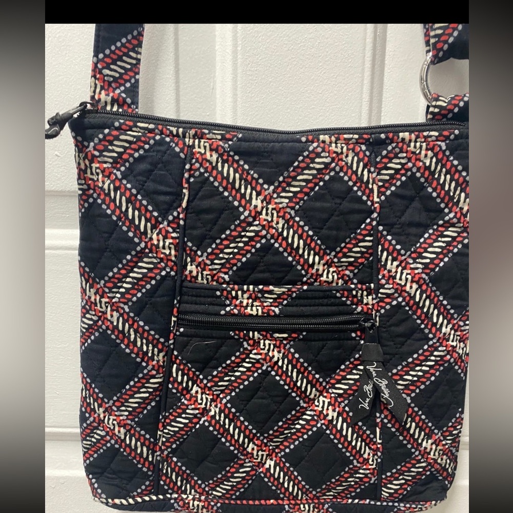 Vera Bradley Crossbody Bag in Plaid Minsk Red Black and White Shoulder Bag Purse